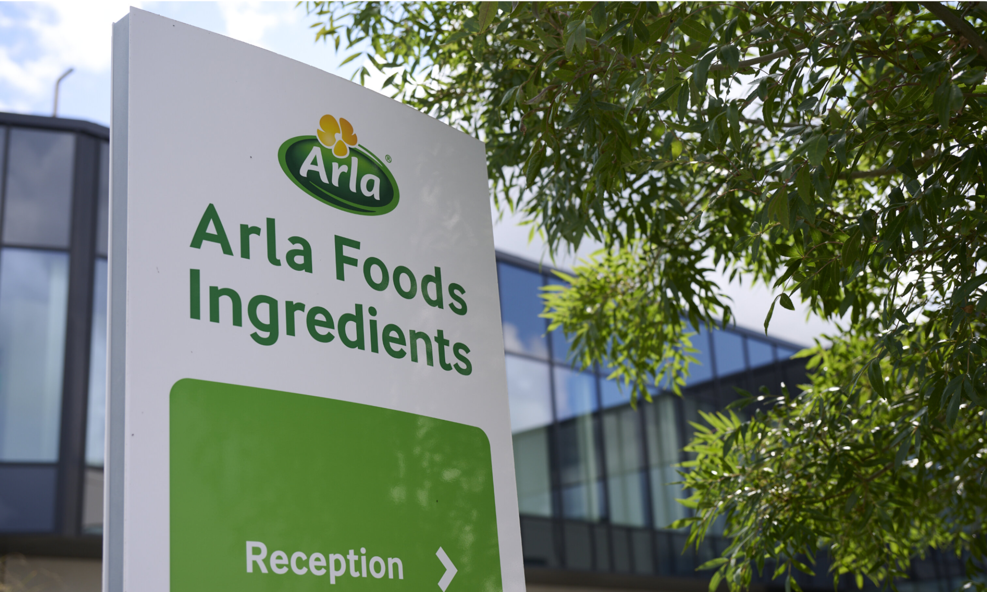 Arla Foods Ingredients sign at the company’s Innovation Centre.